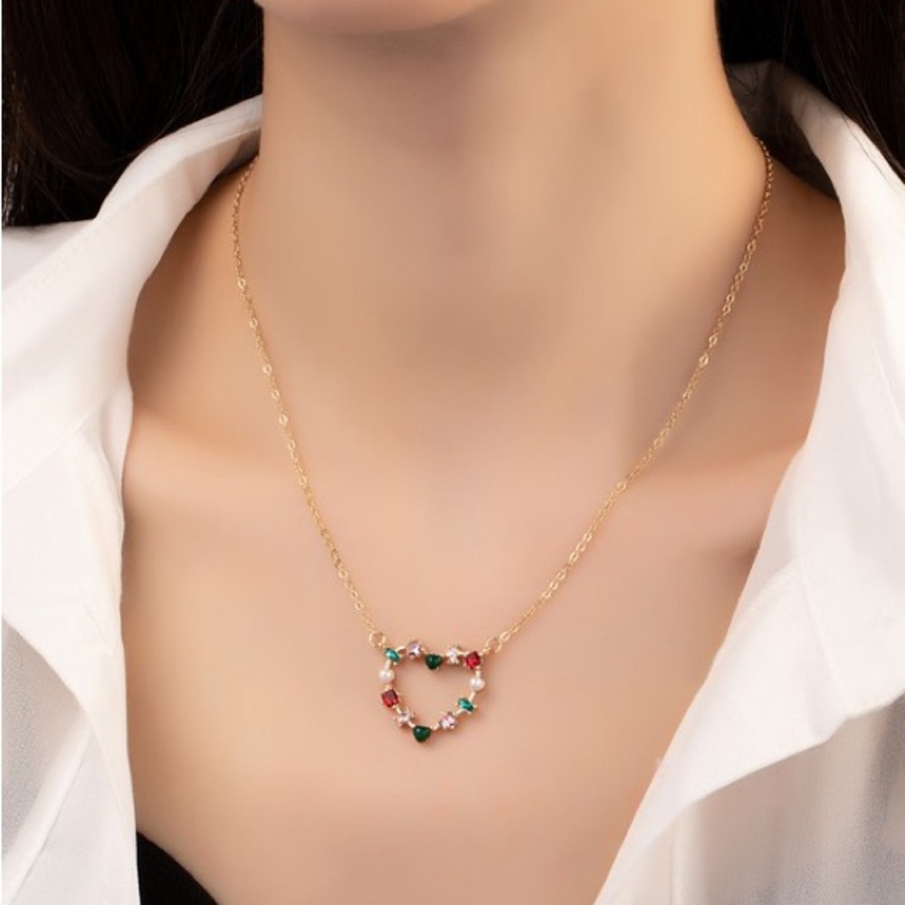 With Love Rhinestone Heart Necklace